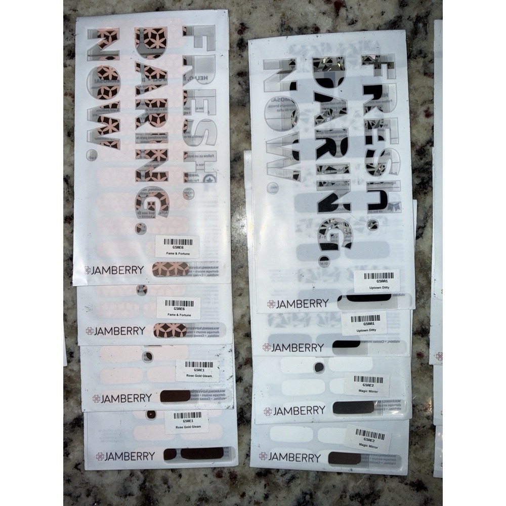 Lot 24 Jamberry Nail Wraps Retired Holiday Glitter Plaid NIP Mixed Designs - Picture 3 of 5
